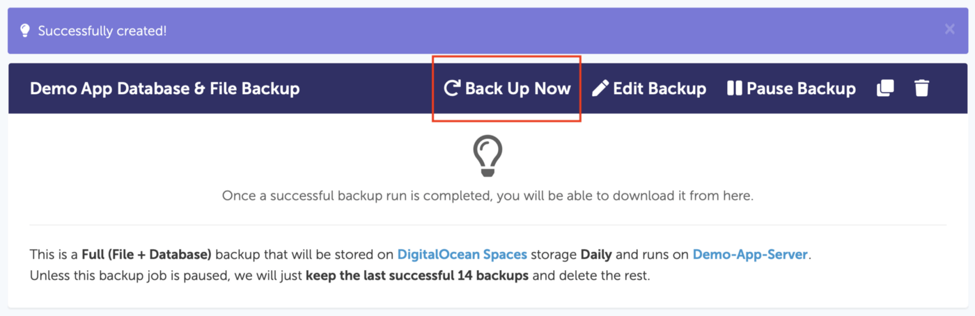 Daily Backup View — SimpleBackups Daily Backup View — SimpleBackups