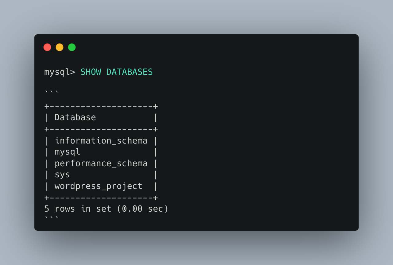 How to show all MYSQL databases How to show all MYSQL databases
