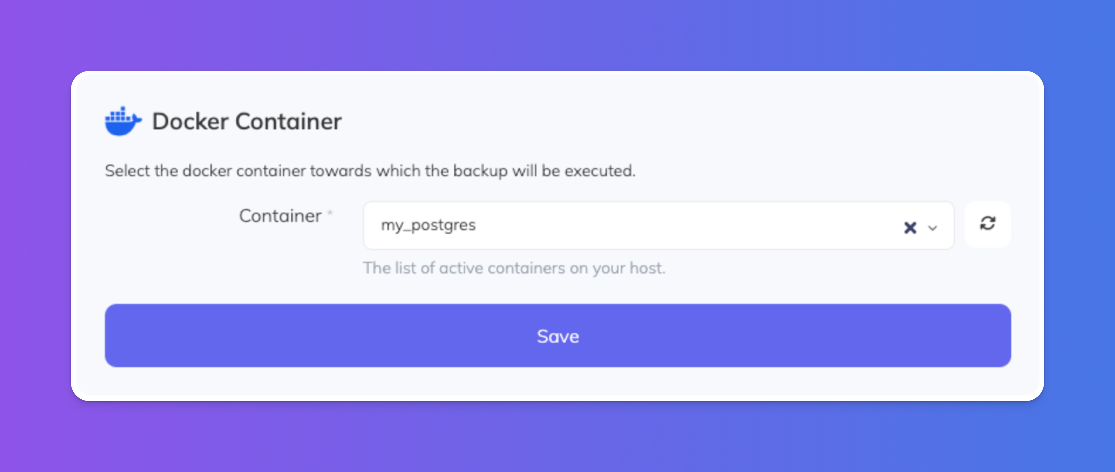 select docker container select docker container
