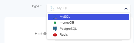 Select the MySQL database to make a backup Select the MySQL database to make a backup