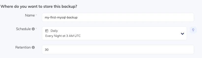 Choose your database backup storage option Choose your database backup storage option