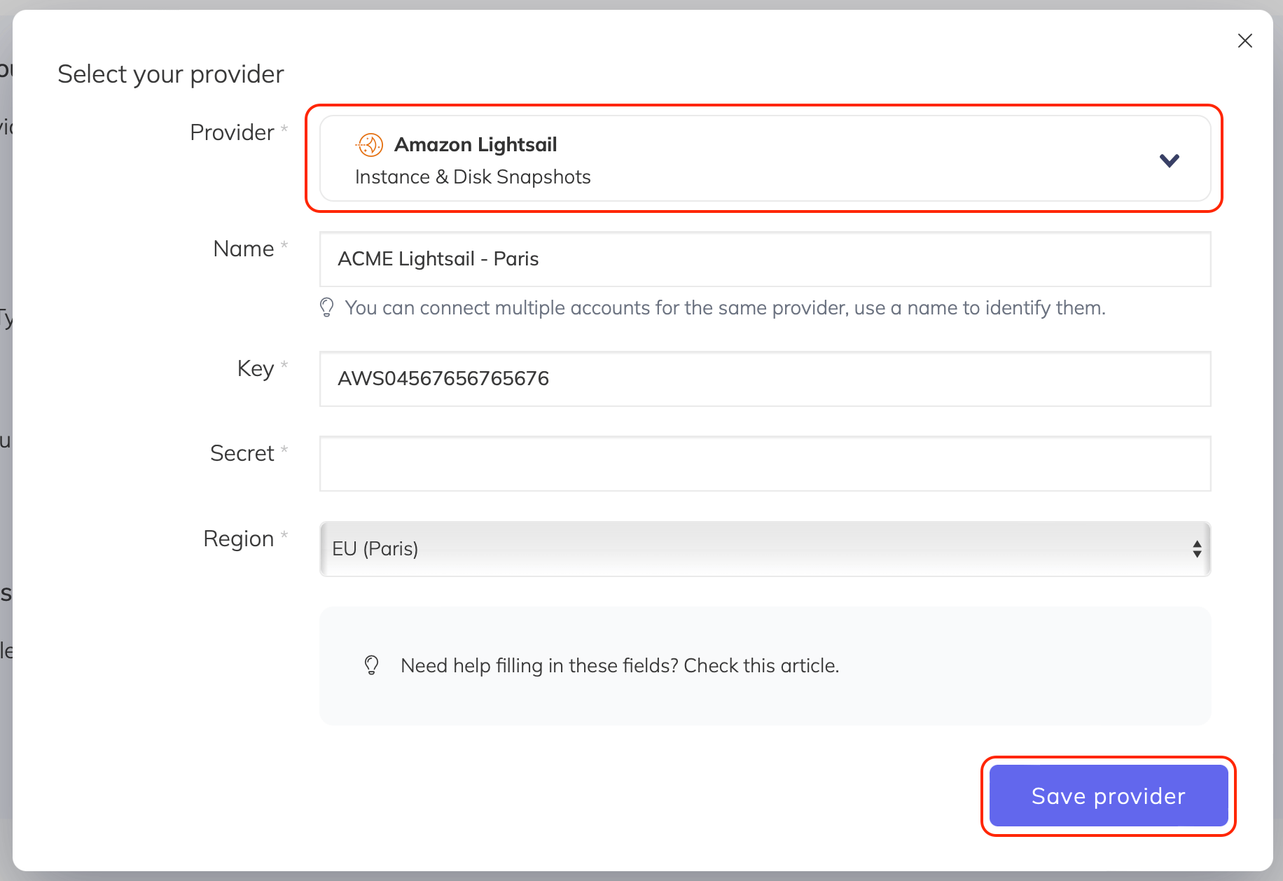 Amazon Lightsail Snapshots Credentials Amazon Lightsail Snapshots Credentials