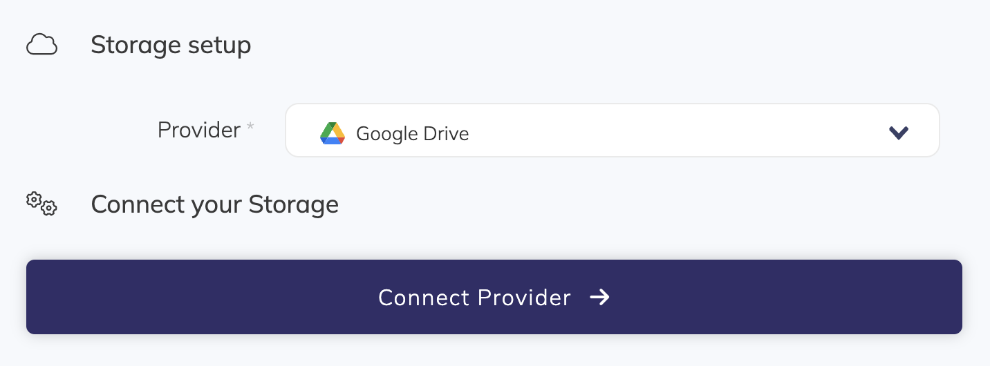 Connect Google Drive storage to SimpleBackups Connect Google Drive storage to SimpleBackups