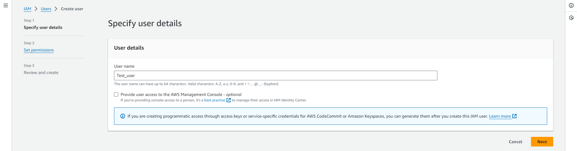 Generate S3 credentials for sync step 5
