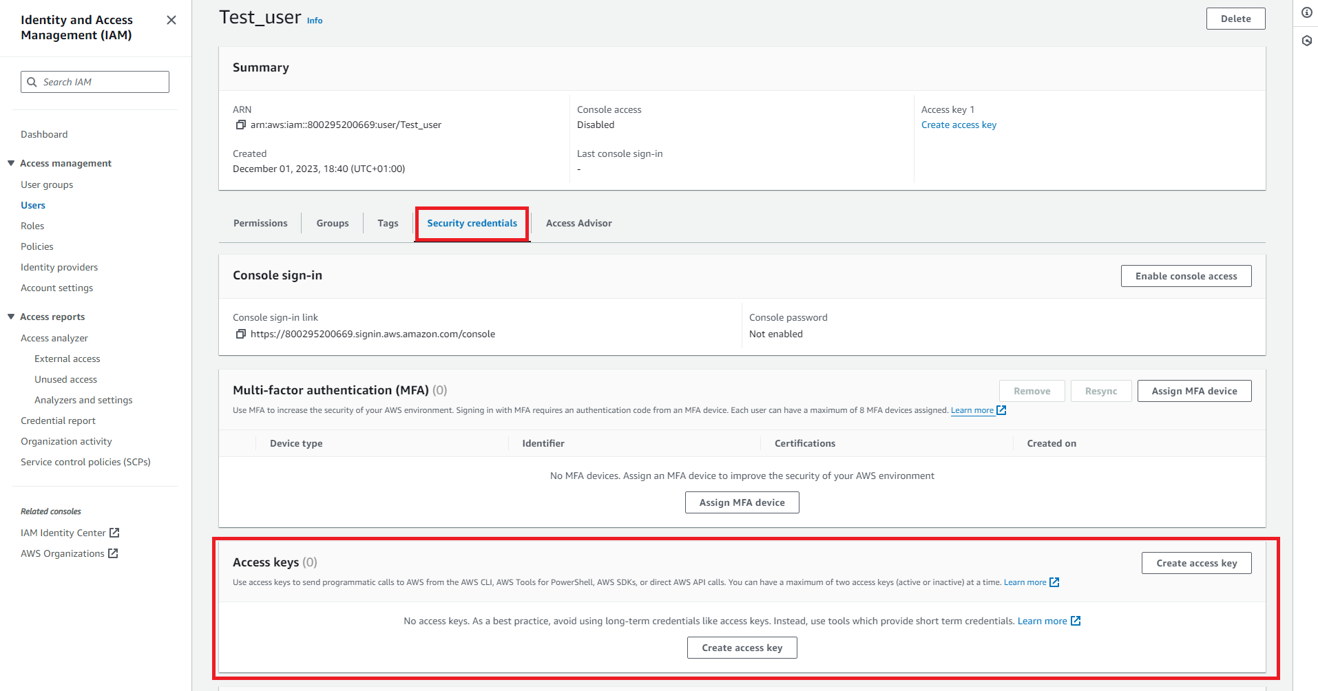 Generate S3 credentials for sync step 8