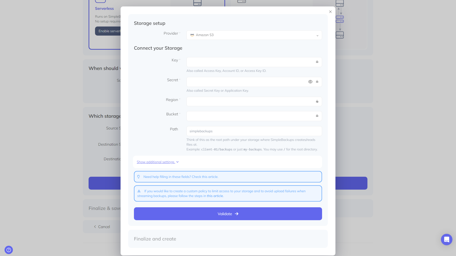 replicate your S3 bucket data to Storj step 4
