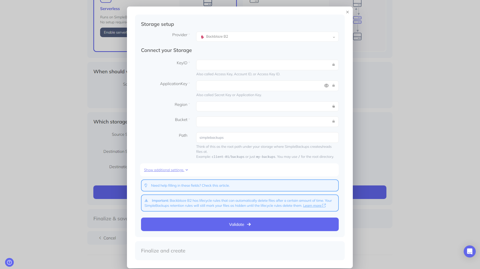 replicate your S3 bucket data to Backblaze final step