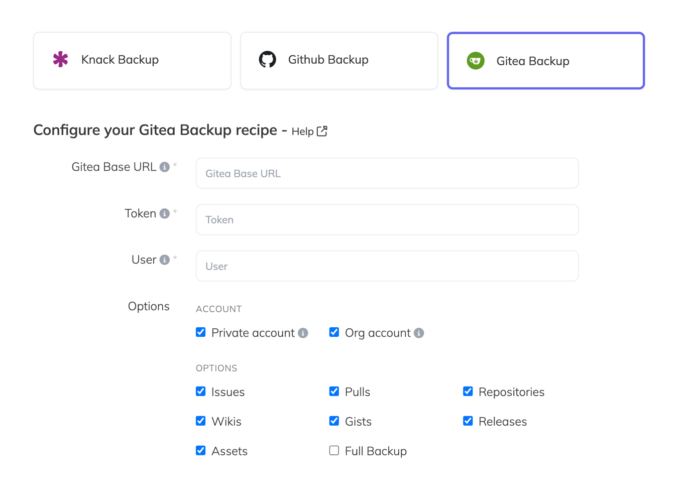 Gitea backup service