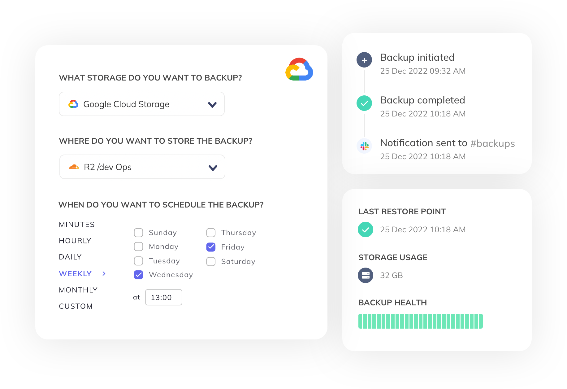 SimpleBackups Google Cloud Storage backup
