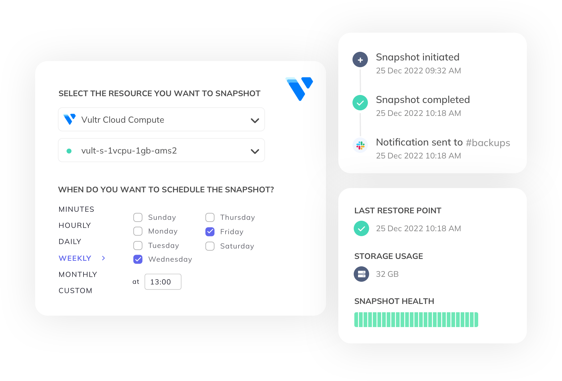 SimpleBackups Vultr snapshot