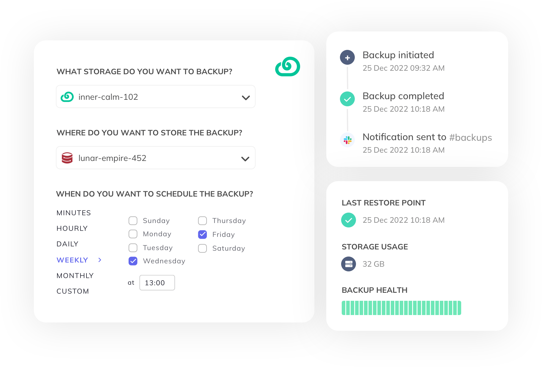 SimpleBackups Leviia Storage backup