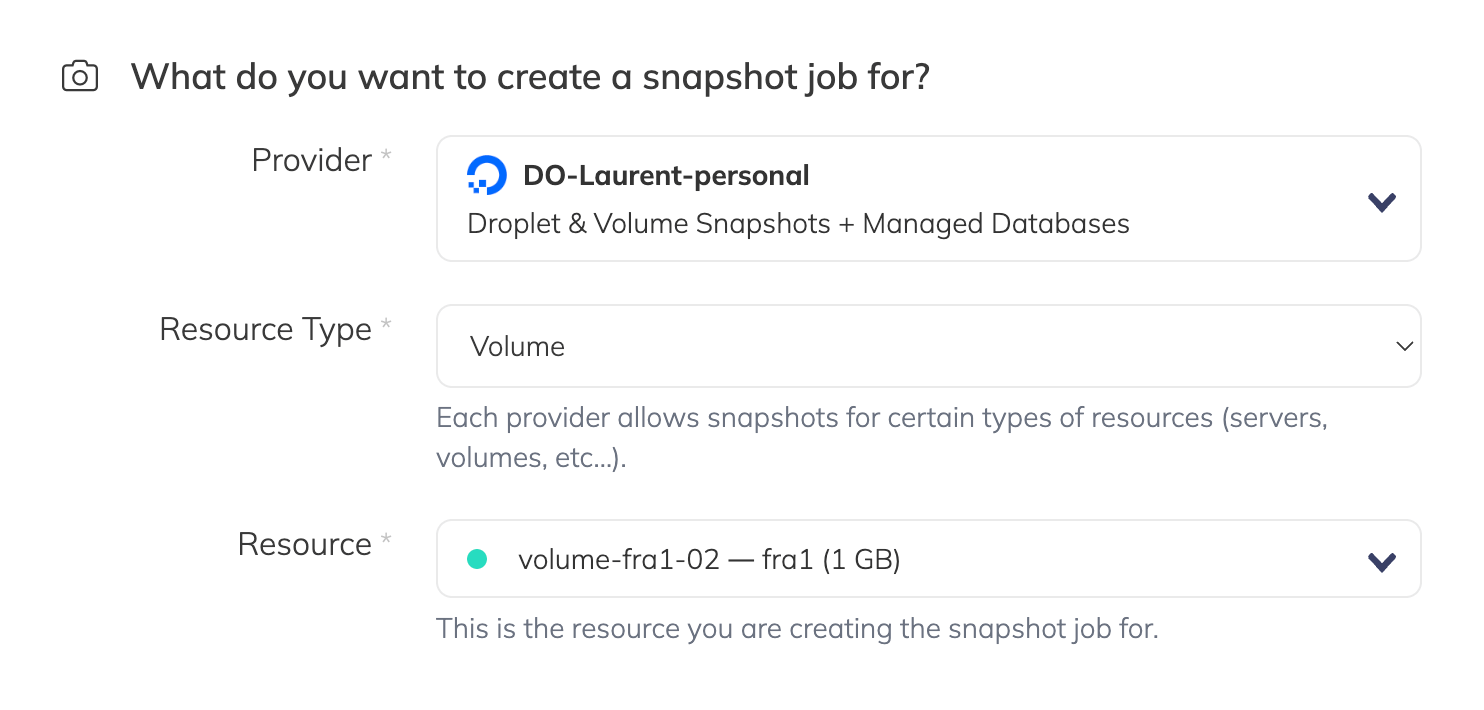 Server and Volume Snapshot