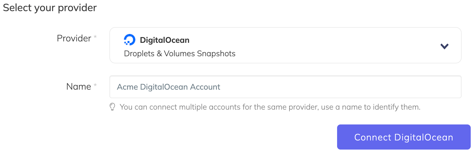 digitalocean quick backup setup