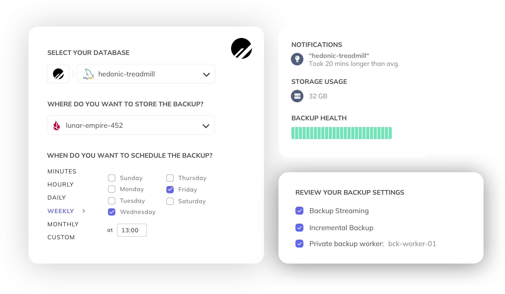 Database as a service backup solution